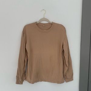 Uniqlo Camel Beige Crewneck Heavy Long Sleeve